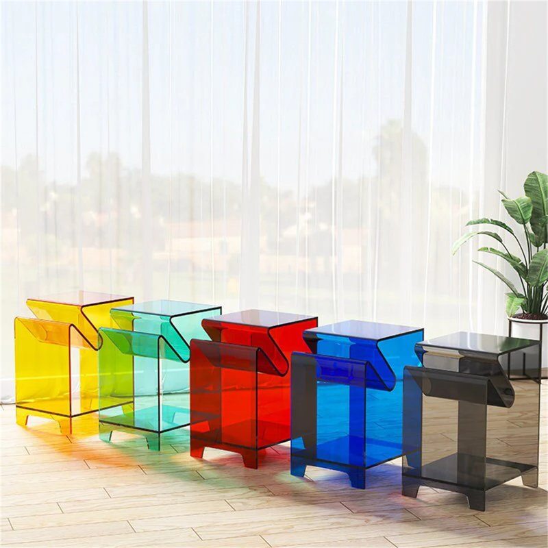 Acrylic Side Table, Anti-scratch Modern Side Table, Open Storage Cabinet, Sofa Side Snack Table, Suitable For Living Room, Bedroom