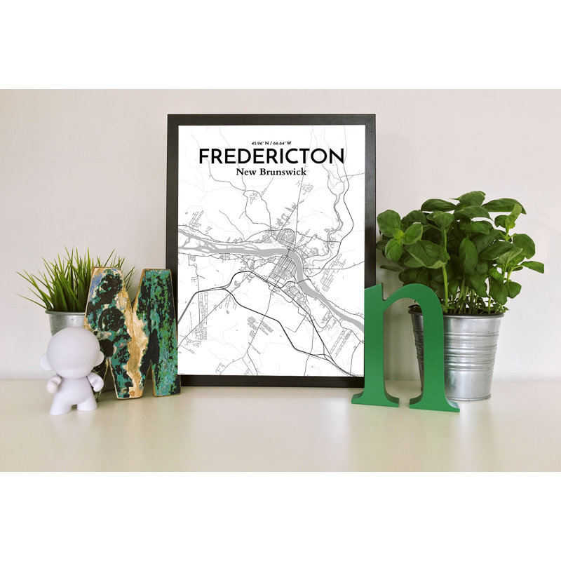 Fredericton City Map - No Frame Print, 91 cm H x 61 cm W