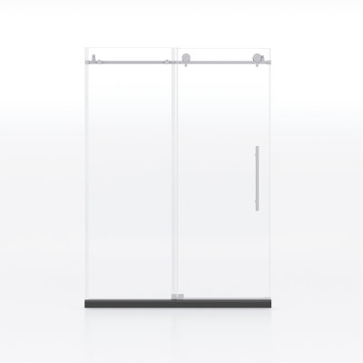 Porte de douche en verre trempé transparent de 5/16 po, 60 po x 76 po, nickel brossé, porte rehausseur de style salle de bain 5/16 po, croissance attrayante