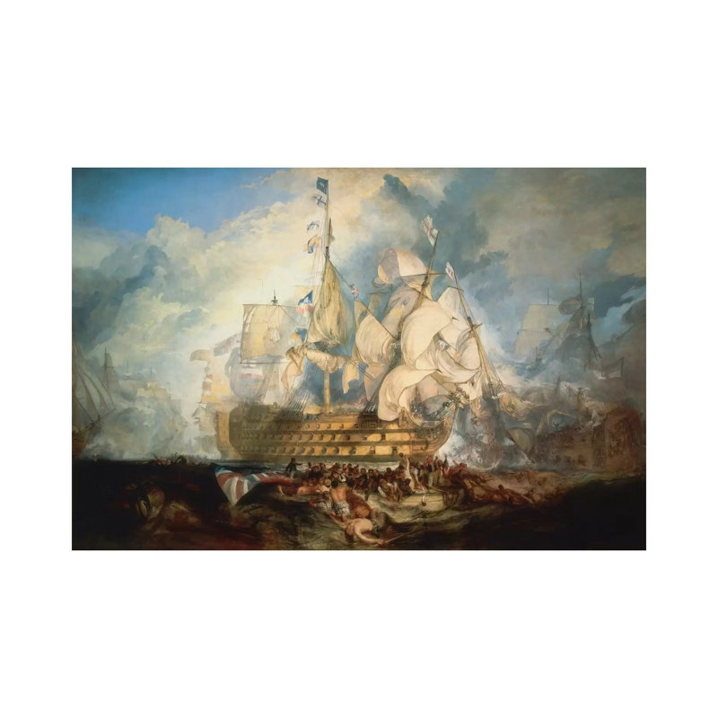The Battle Of Trafalgar 1822-1824 by J.M.W. Turner - Wrapped Canvas Painting, 152.5 cm H x 101.5 cm W
