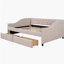 Canapé-lit en tissu avec deux tiroirs, support de tablette en bois, beige, double-121070115
