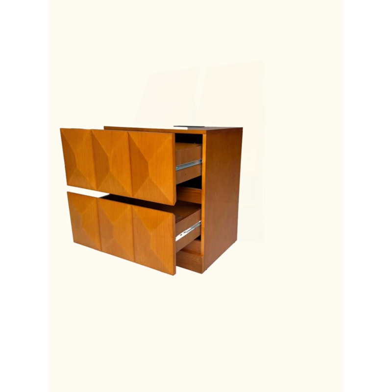 Table de chevet moderne haute avec station de recharge, tiroirs de rangement en bois, grande table d'appoint en bois naturel pour chambre ou salon.