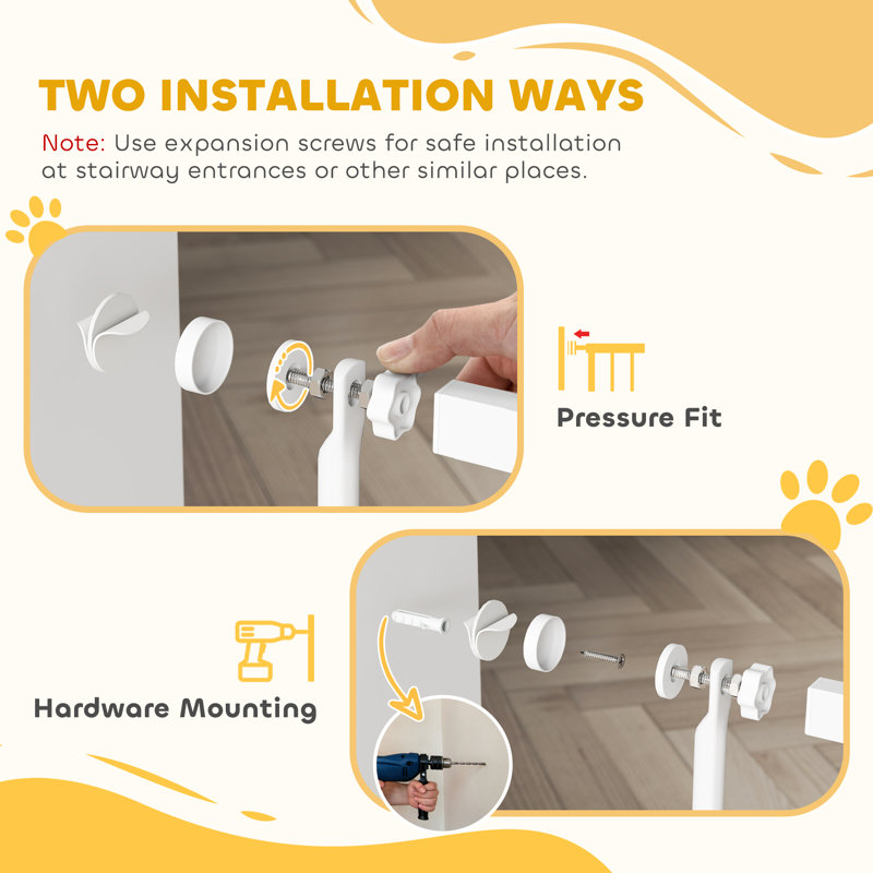 Steel, ABS Pressure Mounted Pet Gate
