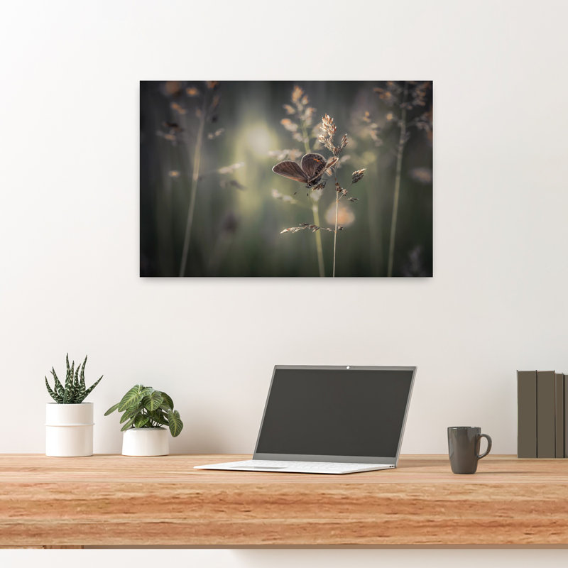 Art contemporain, art papillon d'été, H 24 po x l 16 po