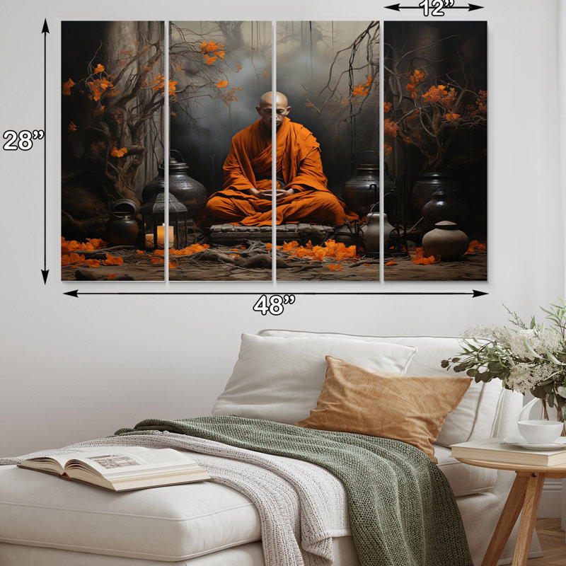 Reproduction religieuse et spirituelle sur toile, 4 pièces