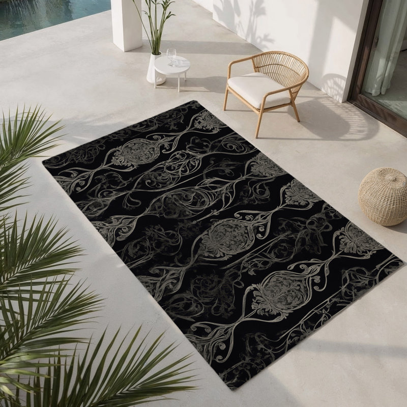Tapis intérieur et extérieur Gothic Petals, Rectangle 5 pi x 7 pi