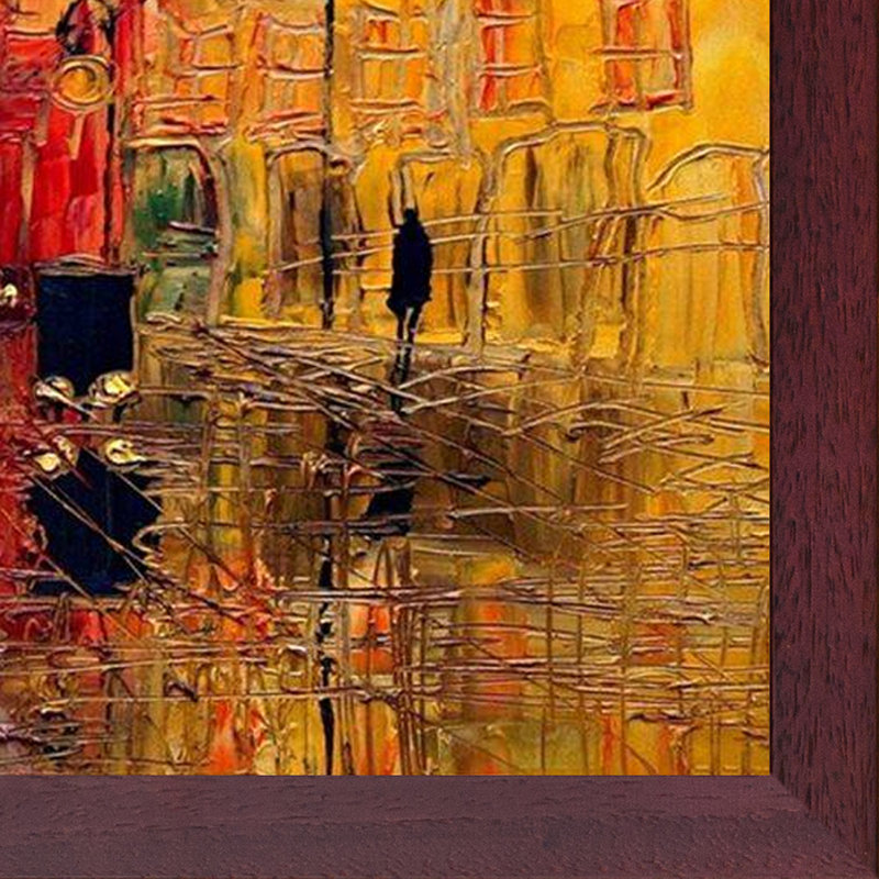 « Rain » par Justyna Kopania, reproduction d’art sur toile encadrée, H 18,5 po x l 22,5 po x P 2 po, Acajou à grain ouvert
