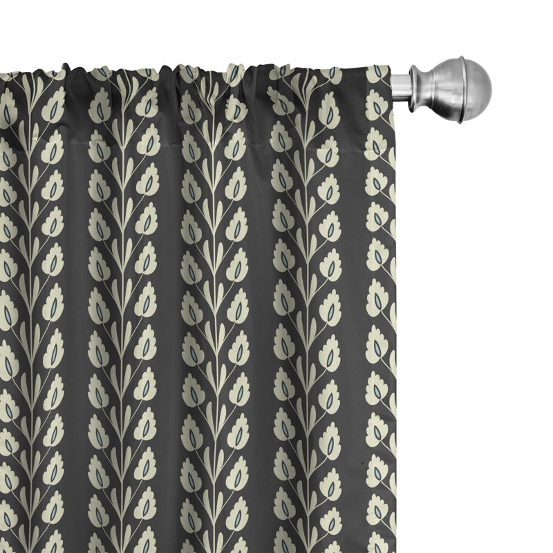 Floral Semi-Sheer Rod Pocket Curtain Panels, 28" x 63"