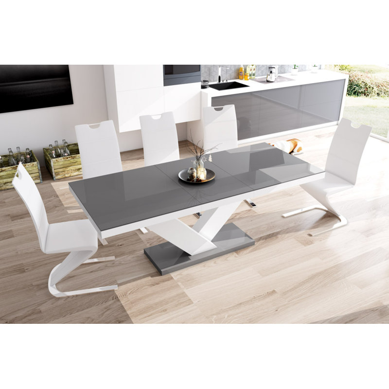 Chouquer Extendable Dining Table, Grey/White