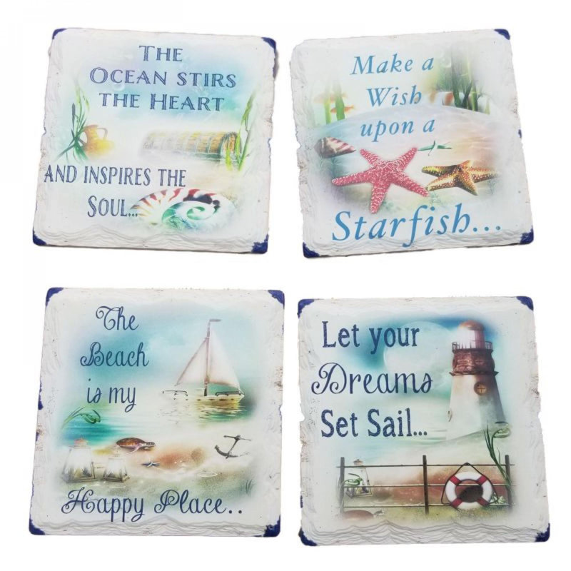 Ensemble de 4 sous-verres de voeux nautiques