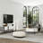 79 Inch White And Silver TV Stand Entertainment Center With Drawers And Door Cabinet-359124452