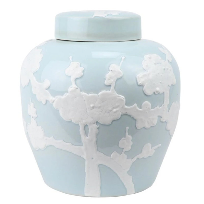 Farahn Handmade Porcelain China Jar, Blue