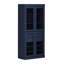 Garde-manger 100% bois massif Kaniesha 32 po avec portes en verre transparent, 2 tiroirs et tablettes réglables-203861058