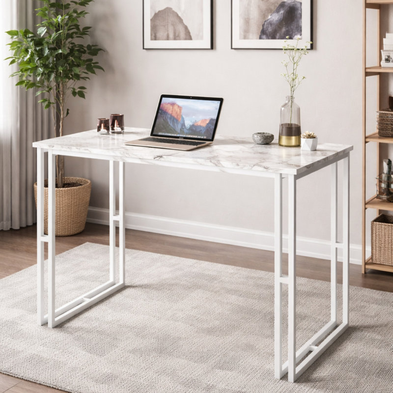 Tara 120 cm Wide Metal Base Desk , White