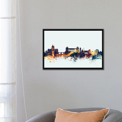 Série d’horizons : rome, italie, impression sur toile tendue en bleu
