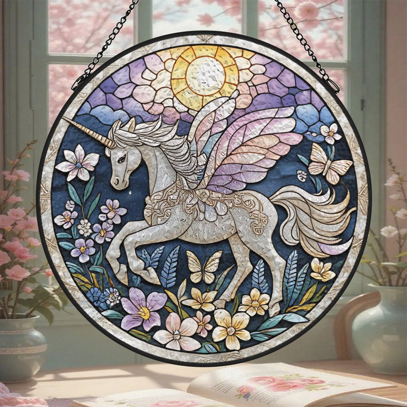 Pare-soleil fantaisiste licorne, 11,8 x 11,8 po (30 x 30 cm)