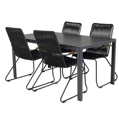 Hiran 4 - Person Acacia Rectangular Patio Dining Set