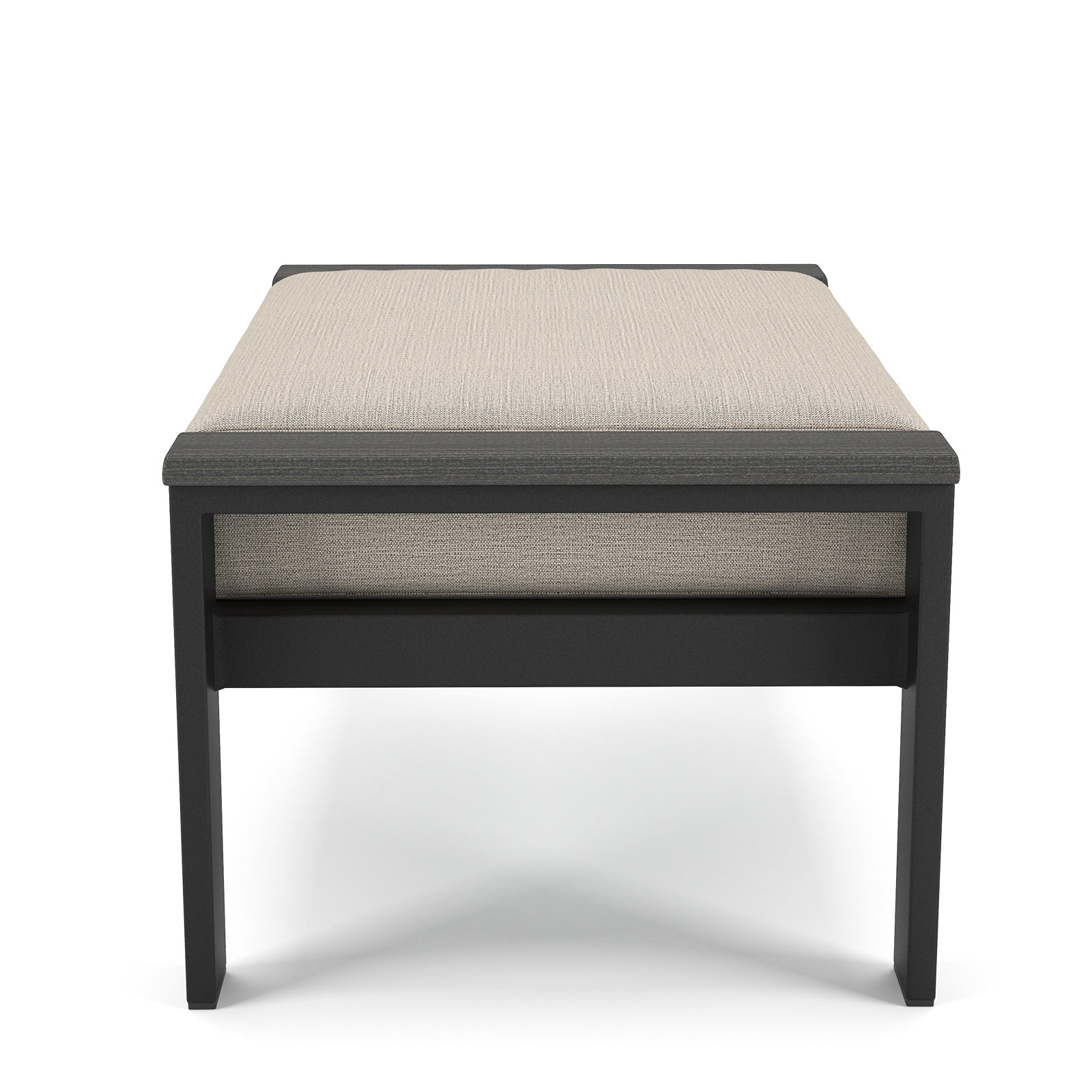 Townsend Sunbrella® Patio Ottoman, Cast Silver Sunbrella®, Black, Yes