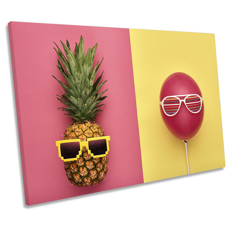 Z0638 Pineapple Balloon Sunglasses - Wrapped Canvas Print, 30.5cm H x 45.7cm W