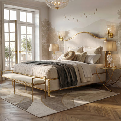Premier 4-Piece Hammered Metal Camelback Bedroom Set