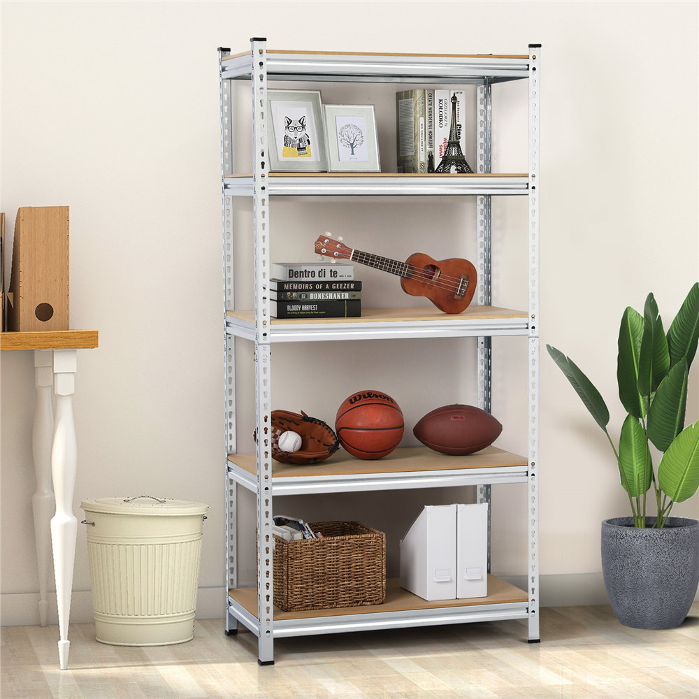 Lundys 71 H x 35.5 W x 16 D 5-Tier Adjustable Metal MDF Storage Rack Shelves Boltless Shelving The Twillery Co. Finish: Black