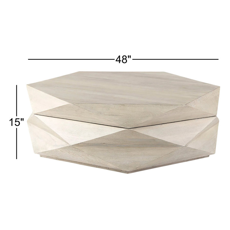 Table basse Malonne, Brun naturel, H 15 po x l 48 po x L 48 po