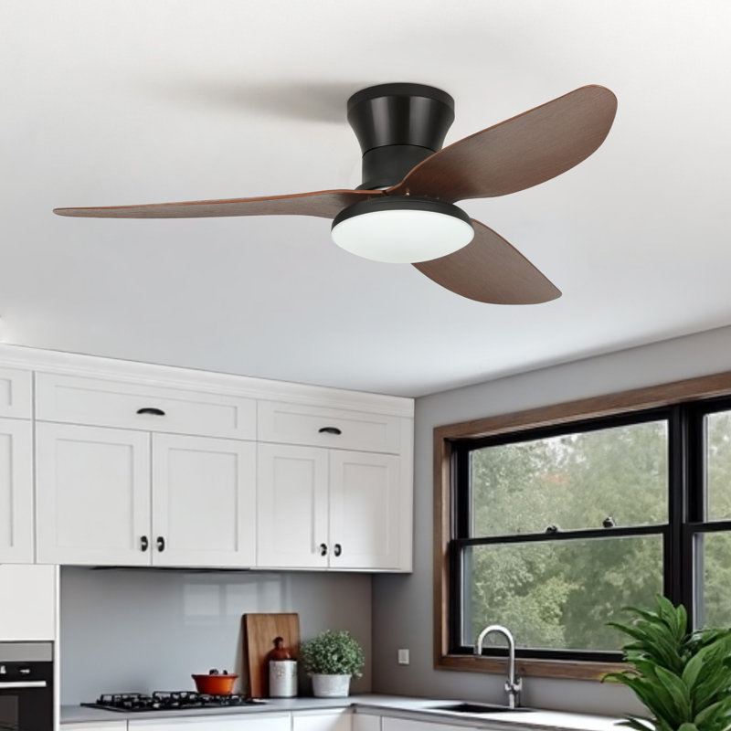 Ventilateur de plafond d'intérieur à pales en ABS de 40 po Karlena avec ensemble d'éclairage à DEL à intensité variable et télécommande, 3 températures de couleur, moteur CC réversible à 6 vitesses, minuterie