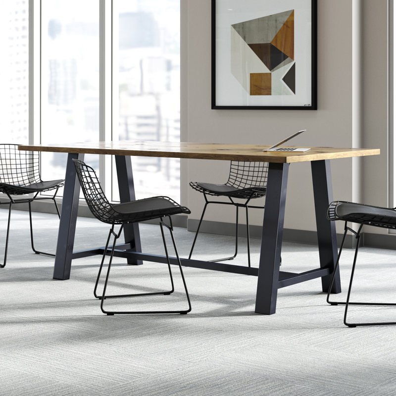 Midtown Solid Wood Breakroom Table, Teak, 30" H x 84" L x 36" W