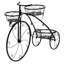 Support à plantes en métal pour tricycle Becka