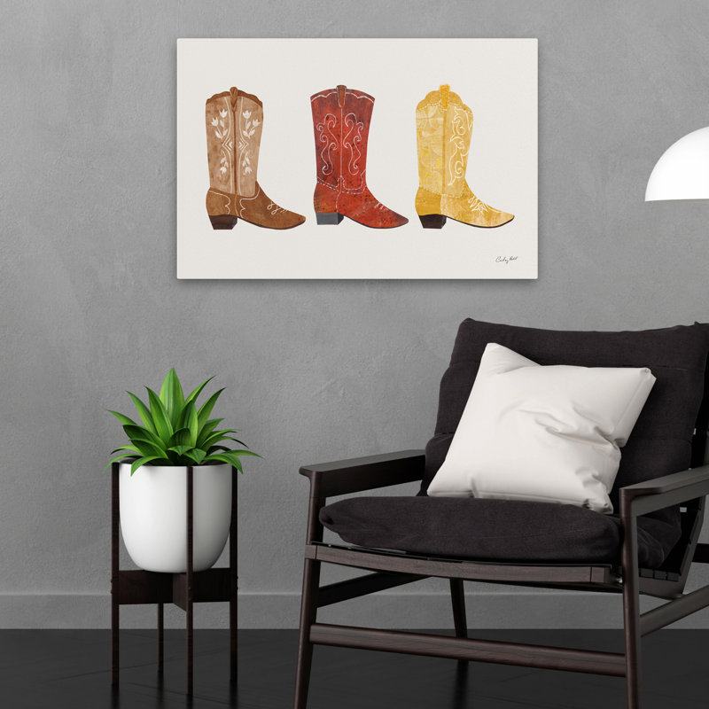 Botte de cow-boy moderne rustique et bohémienne de style occidental VII, H 24 po x l 16 po