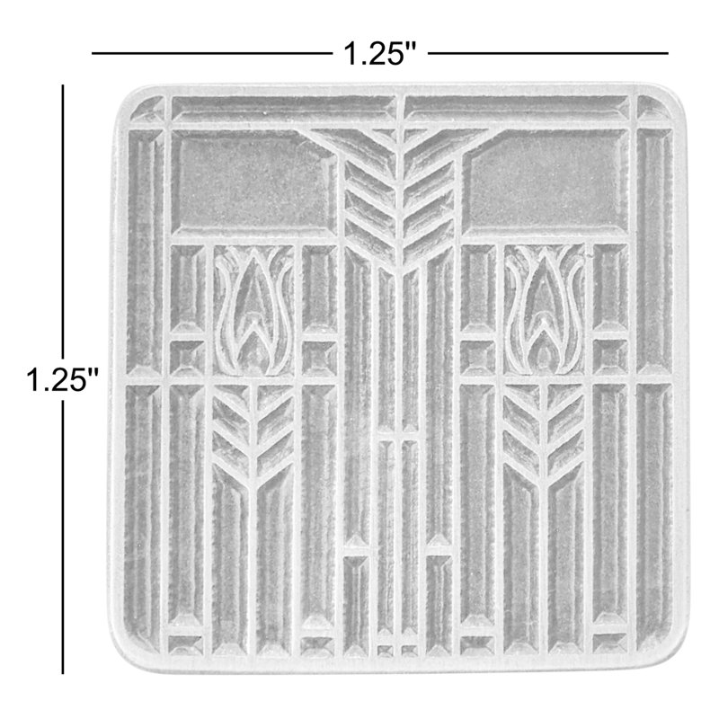 Arts And Crafts Square Knob, Antique Pewter