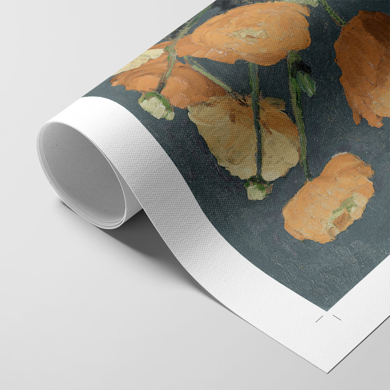 Imprimé floral rétro CCLII - Impression sur toile seulement - NON-CADRE, H 36 po x l 24 po