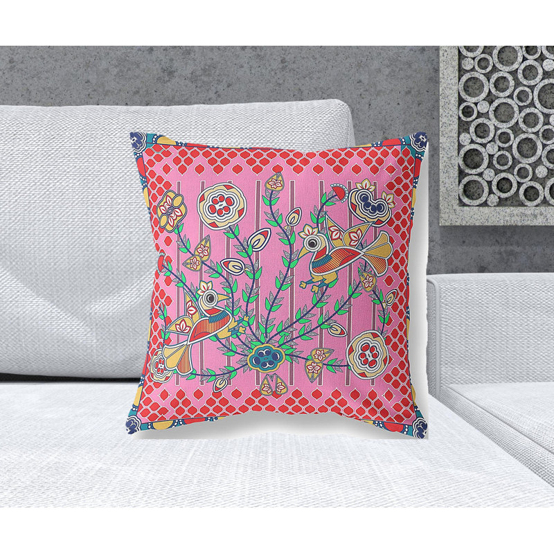 Coussin décoratif 20 po x 20 po, Rose / rouge