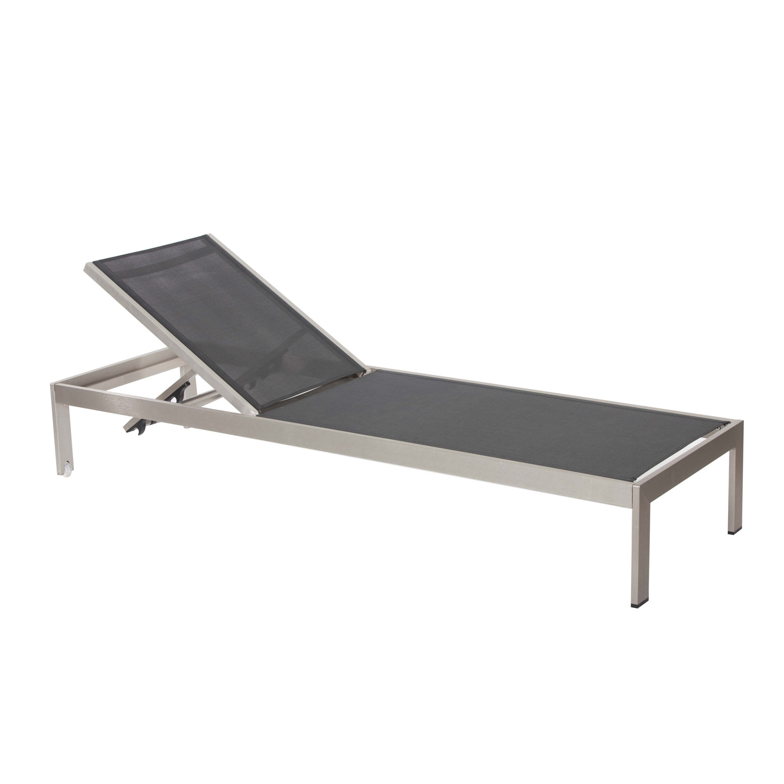 Aynura 25" Patio Chaise Lounge, Gray/Black