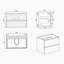 Meuble-lavabo mural flottant avec lavabo et rangement-8346905-8346910
