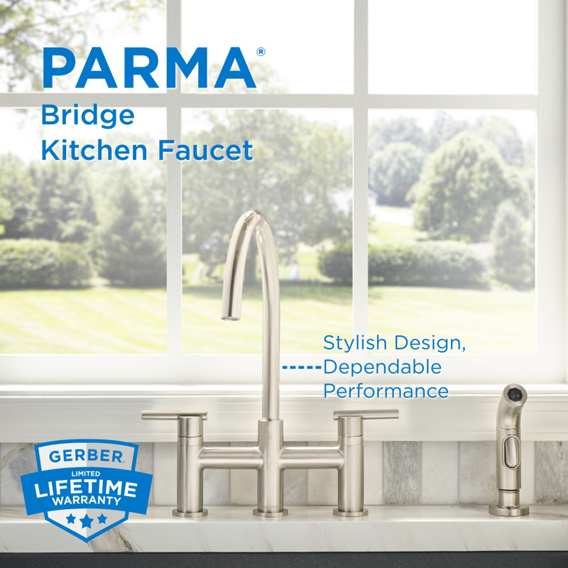 Parma Bridge Faucet, Stainless Steel