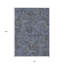 Tapis intérieur / extérieur 10 pi x 14 pi gris anthracite et bleu à motif cachemire lavable