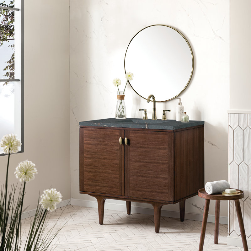 Amberly 36'' W Single Vanity, 8" Widespread, Parisien Bleu