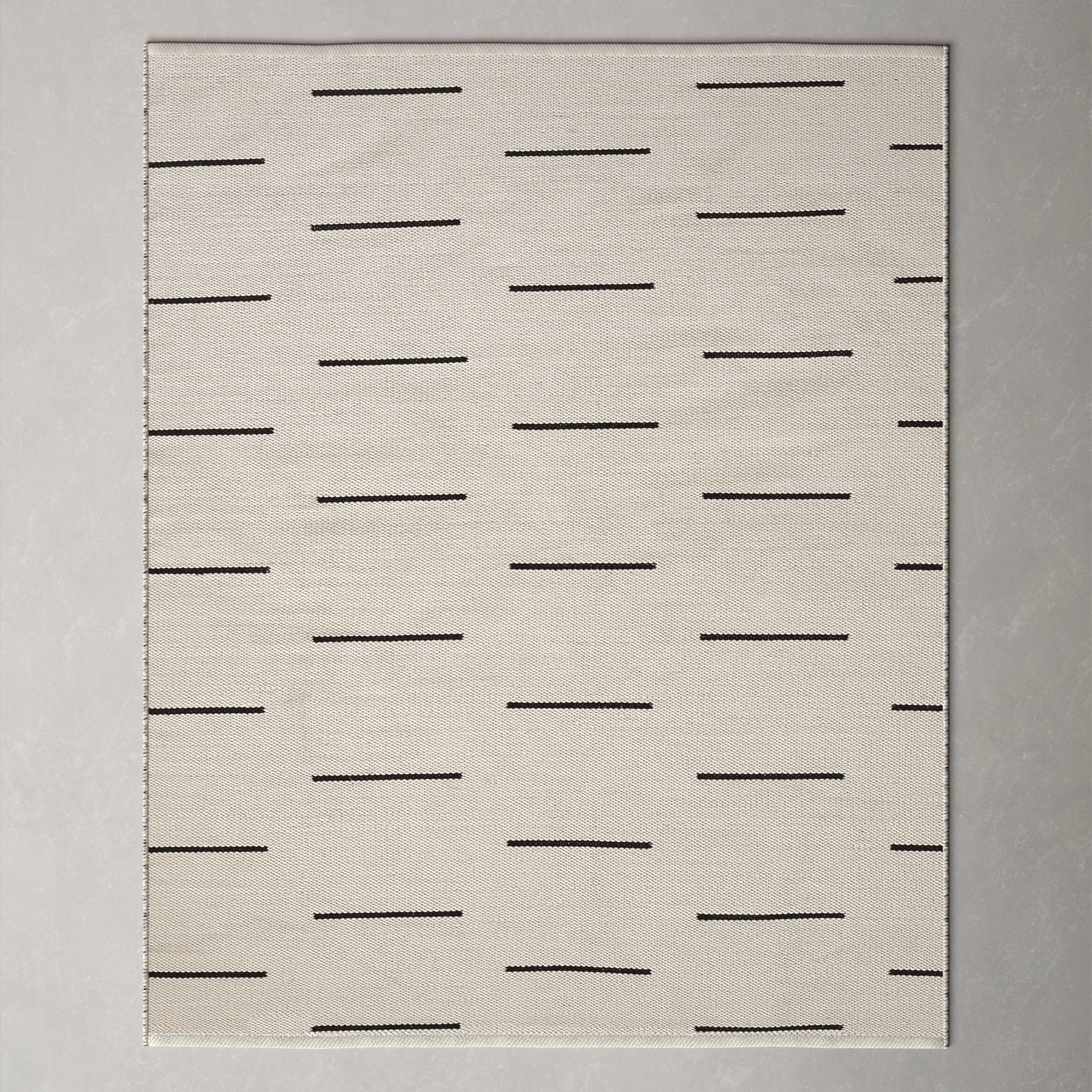 Malmo Handmade Recycled P.E.T Ivory/Black Indoor/Outdoor Rug, Rectangle 8' x 10'