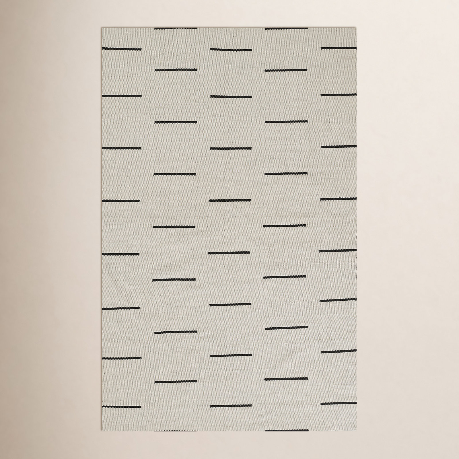 Malmo Handmade Recycled P.E.T Ivory/Black Indoor/Outdoor Rug, Rectangle 5' x 7'6"