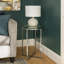 Leverette Glass Top Cross Legs End Table-35615126