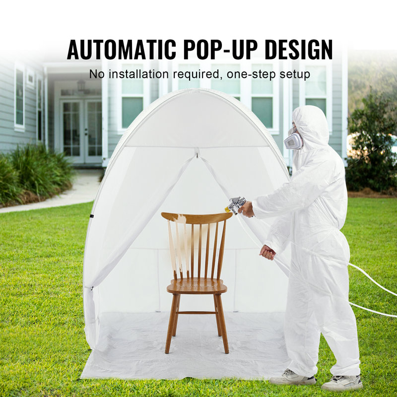 Abri de peinture portatif pour tente de peinture portative - L 24,6 po x l 24,6 po x H 1,6 po - 1 pièce - blanc