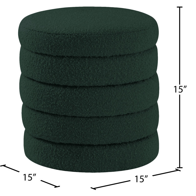 Repose-pieds standard Amy-Claire de 15 po de largeur, Tissu bouclé vert