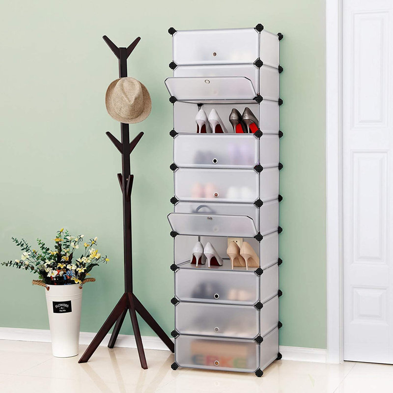 20 Pair Stackable Shoe Storage Box (Set of 10)