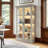 69.3"H Wood China Cabinet With Glass Doors & LED Lighting