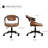 Marcus 360°Swivel Faux Leather Upholstered Home Office Task Desk Chair-951124318
