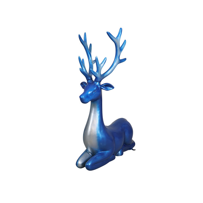 Cerf assis (bleu)