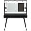 Bureau d'écriture noir et bronze avec ports USB