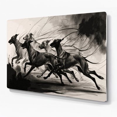 Dogs Scottish Deerhound Black Metal Wall Art