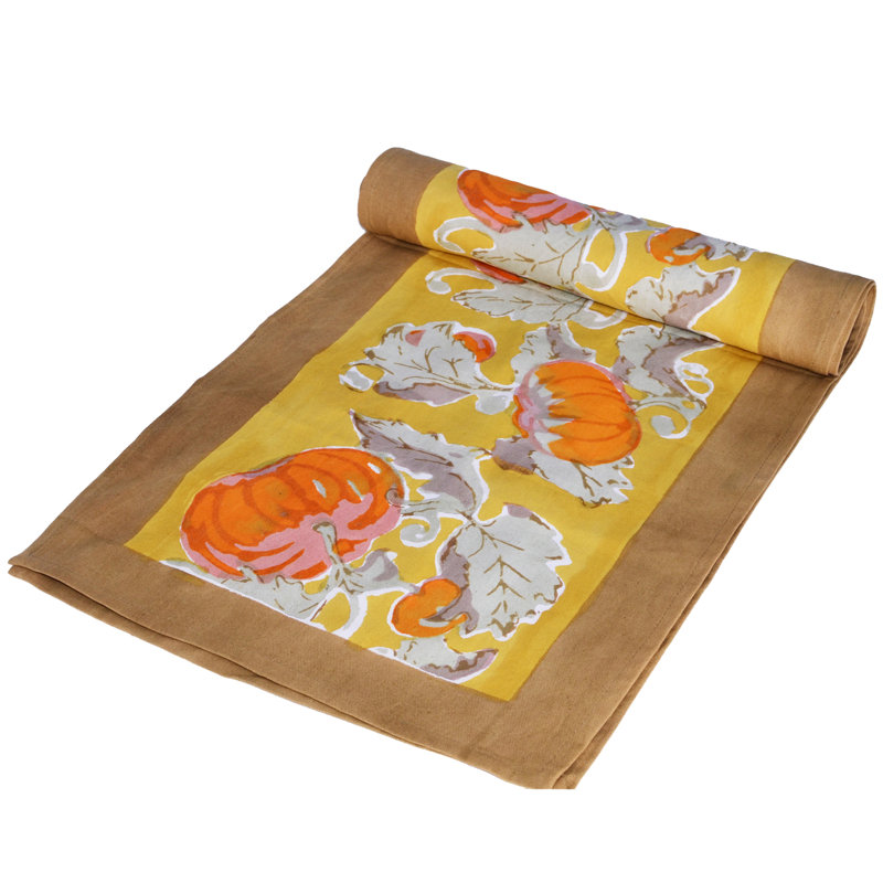 Chemin de table Fleta, l 72 po x L 16 po, Orange, jaune